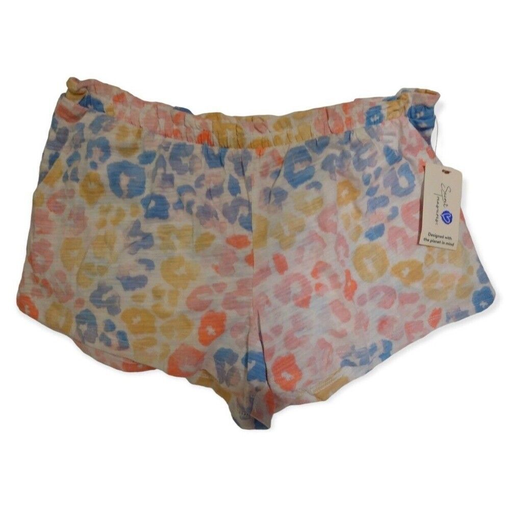Secret Treasures Multicolored Leopard Lightweight Pajama Shorts  Pockets Size 2X